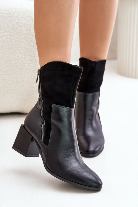 Ukrainian Vibe Verida Zip-Heel Winter Boots in Eco Leather Verida Zip-Heel Winter Boots in Eco Leather