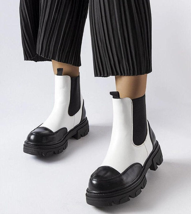 Ukrainian Vibe White / 5.5 Albany Two-Tone Rubber Platform Boots Albany Two-Tone Rubber Platform Boots