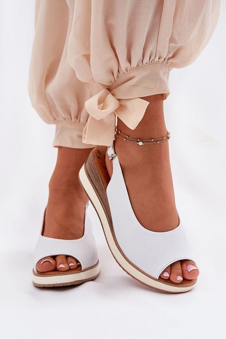 Ukrainian Vibe White / 5.5 Alvarenne Classic Buckled Wedge Sandals Alvarenne Classic Buckled Wedge Sandals