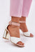 Ukrainian Vibe White / 5.5 Ariselma Elegant Column Heel Sandals Ariselma Elegant Column Heel Sandals