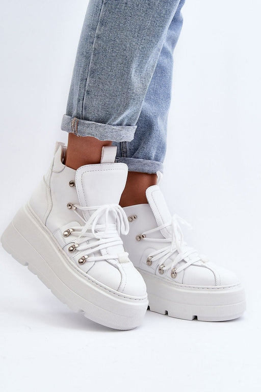 Ukrainian Vibe White / 5.5 Ermelle Sculpted Platform Sneakers Ermelle Sculpted Platform Sneakers