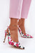 Ukrainian Vibe White / 5.5 Rozelinne Rose-Pattern Heel Sandals Rozelinne Rose-Pattern Heel Sandals