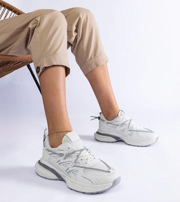 Ukrainian Vibe White / 5.5 Yndessa Sculpted Sole Lace Sneakers Yndessa Sculpted Sole Lace Sneakers