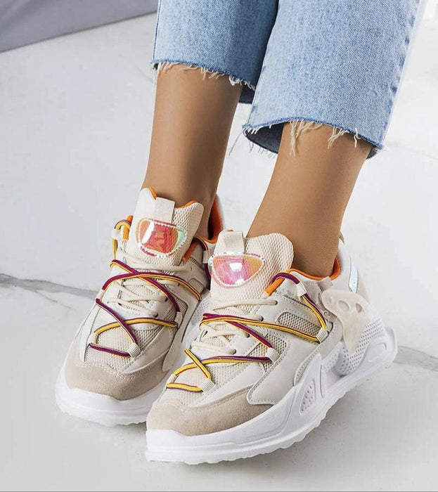 Ukrainian Vibe Yllendra Mixed Texture Platform Sneakers Yllendra Mixed Texture Platform Sneakers