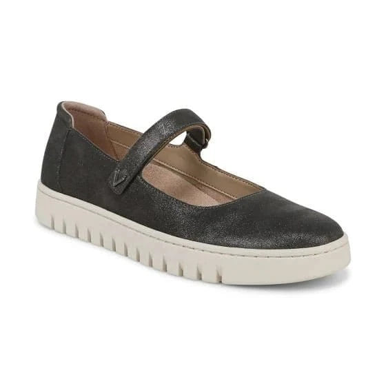 VIONIC SHOES 7 / Charcoal Uptown Mary Jane Flat Charcoal Shimmer Leather 197725139129 Uptown Mary Jane Flat Charcoal Shimmer Leather