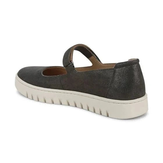 VIONIC SHOES Uptown Mary Jane Flat Charcoal Shimmer Leather Uptown Mary Jane Flat Charcoal Shimmer Leather