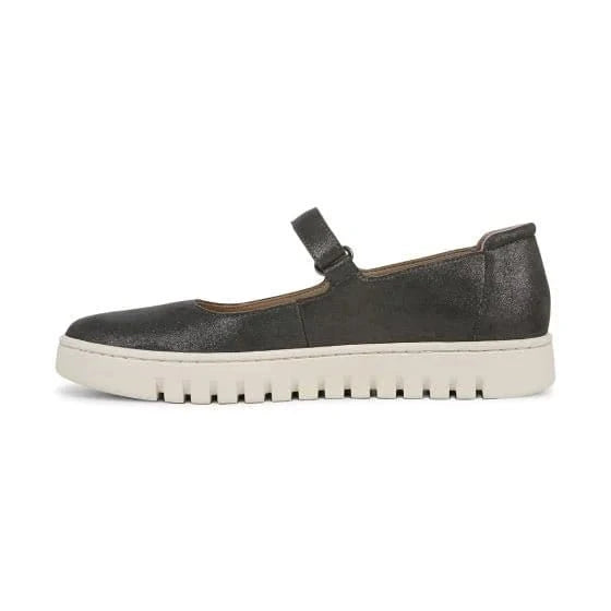 VIONIC SHOES Uptown Mary Jane Flat Charcoal Shimmer Leather Uptown Mary Jane Flat Charcoal Shimmer Leather