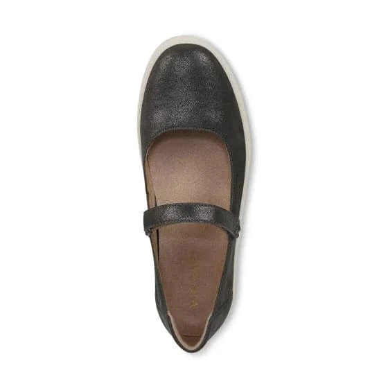 VIONIC SHOES Uptown Mary Jane Flat Charcoal Shimmer Leather Uptown Mary Jane Flat Charcoal Shimmer Leather