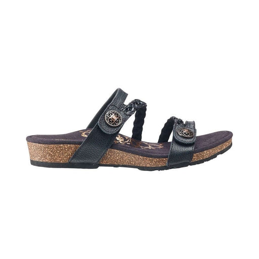 AETREX Sandals Janey Braided Slide Black Janey Braided Slide Black
