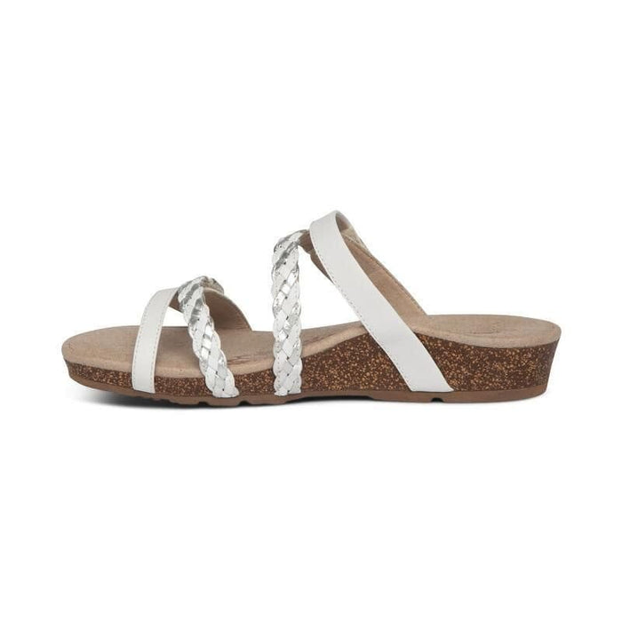 AETREX SANDALS Janey Braided Slide White Janey Braided Slide White