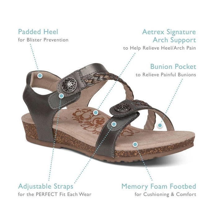 AETREX Sandals Jillian Braided Quarter Strap Sandal Jillian Braided Quarter Strap Sandal