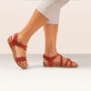 AETREX Sandals Jillian Braided Quarter Strap Sandal Red Jillian Braided Quarter Strap Sandal Red