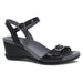 Arielle Black Glazed Leather Sandal - COMFORTWIZ