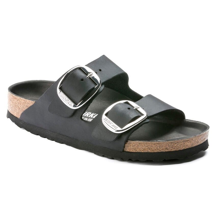Birkenstock Arizona Big Buckle Sandals- Black Oiled Leather