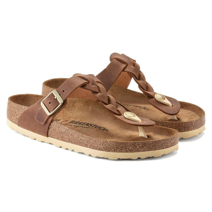 BIRKENSTOCK Sandals Gizeh Braided Oiled Leather Cognac Gizeh Braided Oiled Leather Cognac