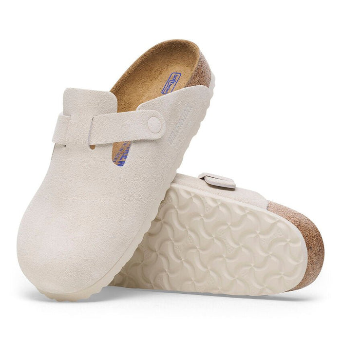 Boston Soft Footbed Suede Leather Antique White - COMFORTWIZ