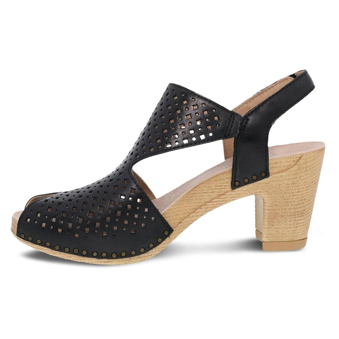 DANSKO Sandals Teagan Black Burnished Nappa Sandal Teagan Black Burnished Nappa Sandal