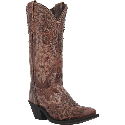 Laredo Women's Studded Leather Western Performance Boots - Brown - COMFORTWIZ