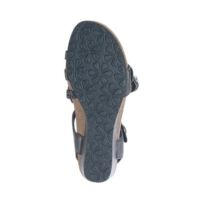 Naya Braided Quarter Strap Wedge Sandal Black - COMFORTWIZ