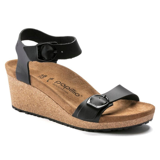 PAPILLIO Sandals 36 / Black / Narrow/Medium Soley Ring-Buckle Oiled Leather 822698564301 Soley Ring-Buckle Oiled Leather