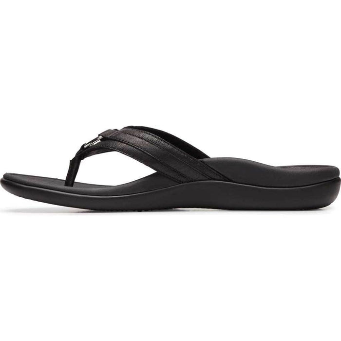 VIONIC Sandals Tide Aloe Toe Post Sandal Leather Black Tide Aloe Toe Post Sandal Leather Black