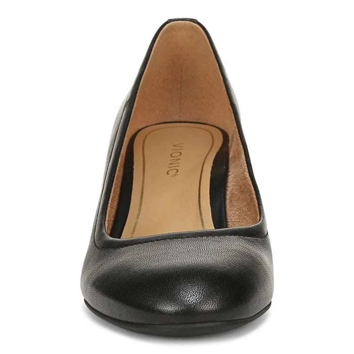 VIONIC SHOES CARMEL HEEL BLACK LEATHER CARMEL HEEL BLACK LEATHER