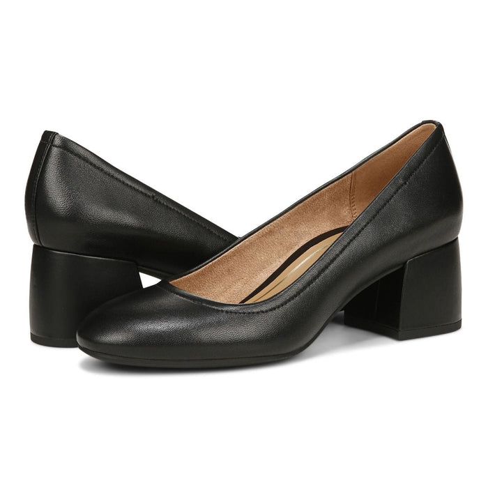VIONIC SHOES CARMEL HEEL BLACK LEATHER CARMEL HEEL BLACK LEATHER