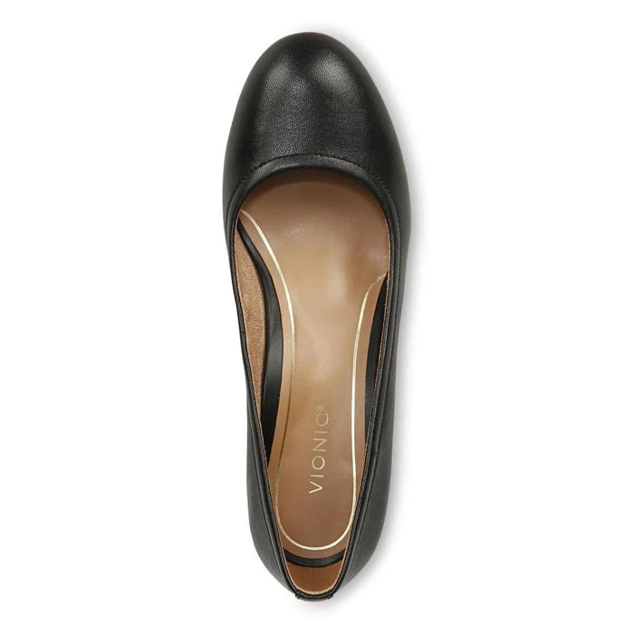 VIONIC SHOES CARMEL HEEL BLACK LEATHER CARMEL HEEL BLACK LEATHER
